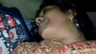 Passionate lovemaking inside a vehicle