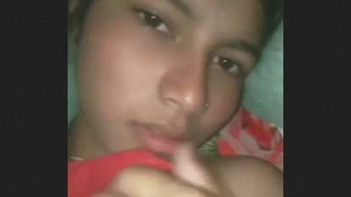 A bhabi with small boobs gets naughty and wild in this hot video