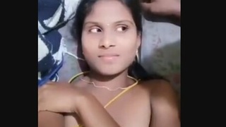 A Tamil wife with large breasts gives oral and engages in intercourse in high definition