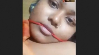 Indian wife playfully seduces her partner in a heated session