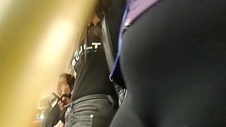 Italian woman on public transportation