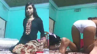 A Bengali woman uses her fingers to pleasure herself and consume her own semen