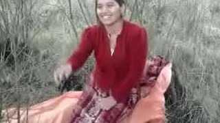 Dia auntie engages in outdoor sexual activity