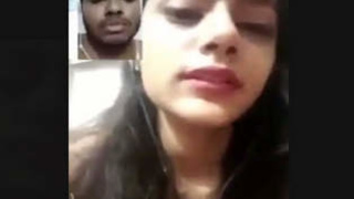 Indian girlfriend flaunts her large breasts during a video call