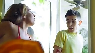 Young guy gets lucky with three MILFS at this bbq party