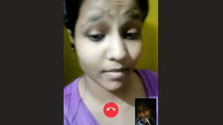 Indian woman has a video call