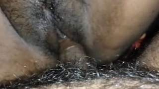 Indian aunty's smooth pussy gets filled with semen