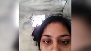 XXX clip of Dehati Desi's wife striking obscene poses in the shower room