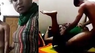 Indian auntie naked has sex with young guy, Desi MMC full video