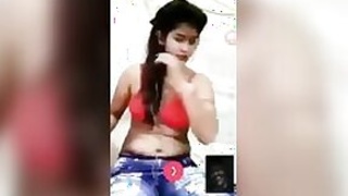 Desi seductress shows her tits and plays with her pussy video call