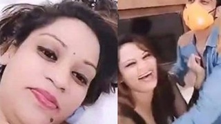 Indian couples engage in a threesome in a hotel room