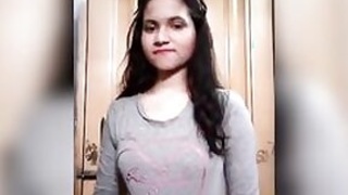 Bangladeshi adult teen sweetheart shows off her big tits on livecam