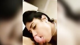 Young Indian wife gives a great blowjob to her boyfriend at the hotel.