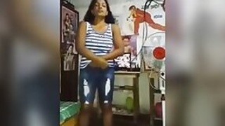 Naughty lush-breasted girl showing off her striptease MMC