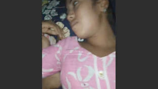 A girl from India expresses her delight in a sensual manner