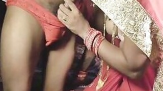 Desi lady in pink outfit enjoys cock in XXX slit after she sucks it