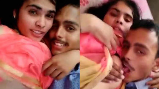 Indian boyfriend gives his girlfriend a sensual oral experience with recorded sound