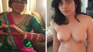 A Punjabi woman from abroad enjoys oral and vaginal sex with a Caucasian man