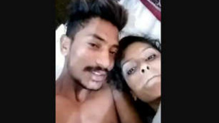 A young Indian couple's intimate moments captured on camera in a hotel room