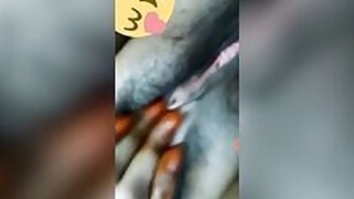 Beautiful Tamil wife Desi XXX shows her black pussy video call