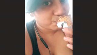 Aroused Indian wife self-pleasuring