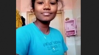 Intimate moment in the restroom captured on video call