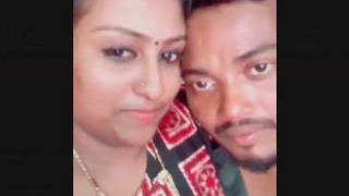 Intense kissing of an Indian pair