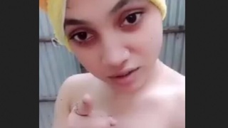 Village girl takes sensual bath in homemade porn video for boyfriend