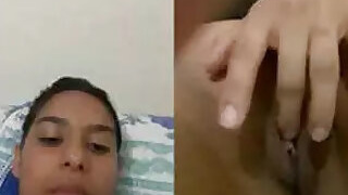 Indian bhabhi jerking off with her fingers