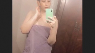 A Pakistani wife displays her attractive figure