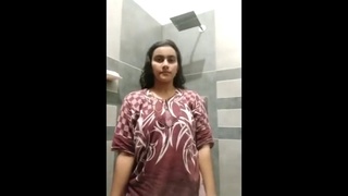 Kerala girl Irfana undresses to her undergarments