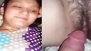 Hairy pussy teenage girl's first anal fucking session with her lover