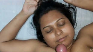 A husband's climax on his wife's face in a passionate encounter