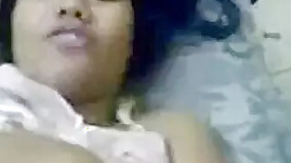 Desi's Wife Watching TV, Lover Fondles Her Tits and Ass