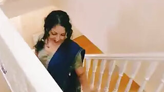 Beautiful half-sister tamil undresses from a sari...