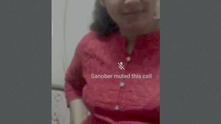 A Pakistani girl reveals her breasts during a video call