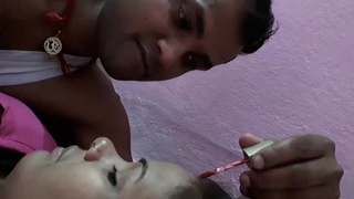 Indian husband and wife film intimate moments for videos