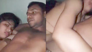 Indian couple undress and cuddle in bed after intimate encounter