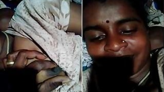 Tamil Wife Pressing Her Tits and Rubbing Her Fingers on Her Pussy