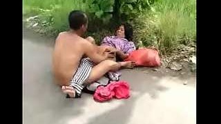 Village aunty engages in outdoor sexual activity