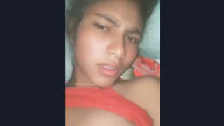 Adorable girl with large breasts gets pressed and has sex