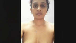 Arousing Indian wife undressing post shower