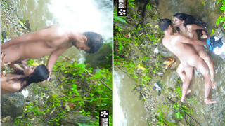 Desi Indian girl Sudipa Having sex in a waterfall and getting cum in her mouth