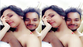 Hot Desi Indian with Big Tits Sucking Lover